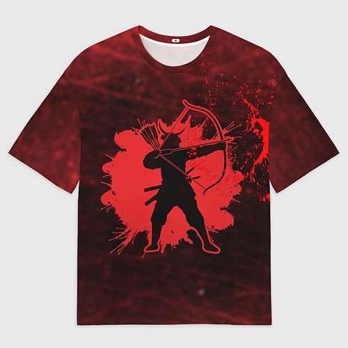 Мужская футболка оверсайз Лучник Самурай Кровавый Bloody Samurai / 3D-принт – фото 1