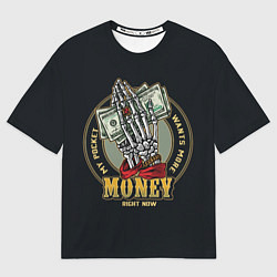 Мужская футболка оверсайз MONEY мой карман хочет больше