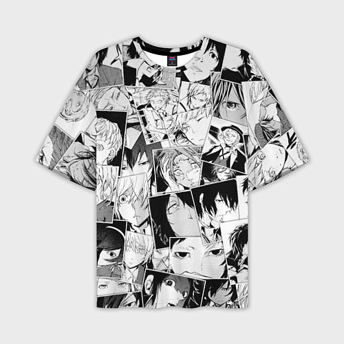 Мужская футболка оверсайз Bungo Stray Dogs pattern / 3D-принт – фото 1