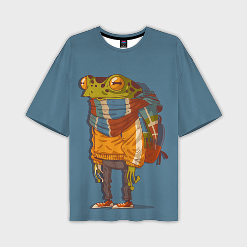 Мужская футболка оверсайз Лягуха-путешественица / 3D-принт – фото 1