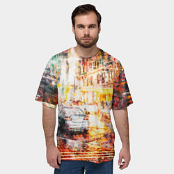 Футболка оверсайз мужская Неоновый город ночью, цвет: 3D-принт — фото 2