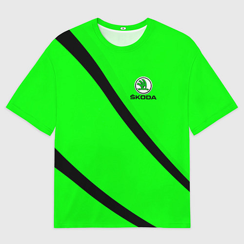 Мужская футболка оверсайз SKODA Логотип / 3D-принт – фото 1