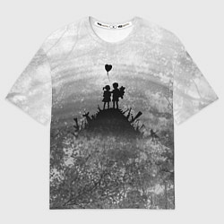 Мужская футболка оверсайз Бэнкси Дети Любовь Banksy
