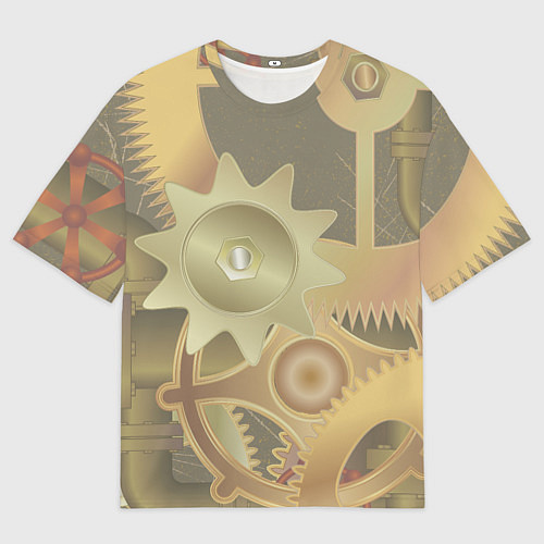 Мужская футболка оверсайз Механизмы паровой машины / 3D-принт – фото 1