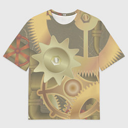 Мужская футболка оверсайз Механизмы паровой машины