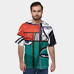 Футболка оверсайз мужская Глаза - арт, цвет: 3D-принт — фото 2