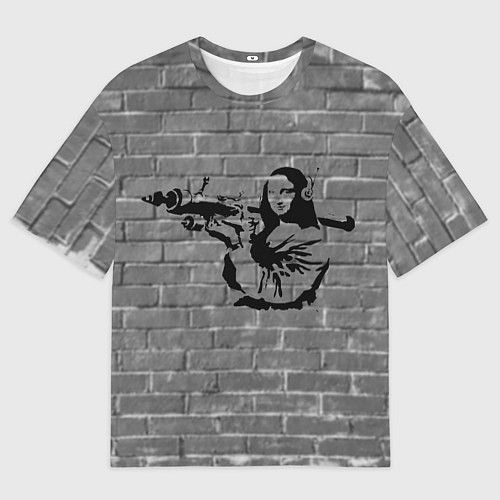 Мужская футболка оверсайз Мона Лиза Бэнкси Banksy / 3D-принт – фото 1