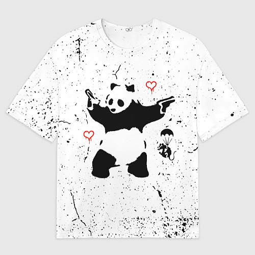 Мужская футболка оверсайз BANKSY БЭНКСИ панда / 3D-принт – фото 1