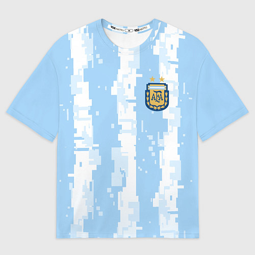 Мужская футболка оверсайз Сборная Аргентины Современная форма / 3D-принт – фото 1