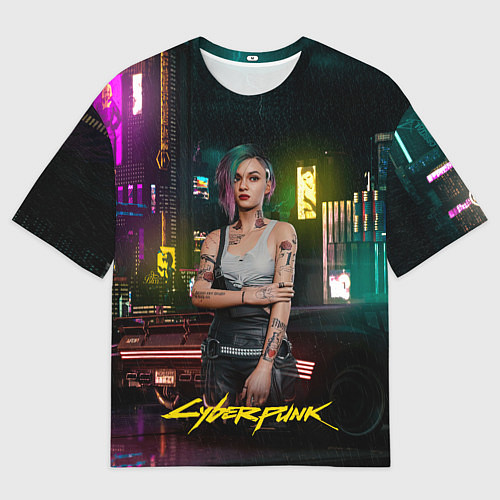Мужская футболка оверсайз Judy cyberpunk2077 / 3D-принт – фото 1