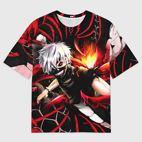 Мужская футболка оверсайз Tokyo Ghoul Токийский Гуль Red Snake / 3D-принт – фото 1