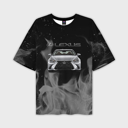 Мужская футболка оверсайз Lexus лексус огонь / 3D-принт – фото 1