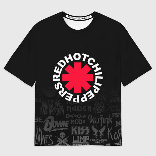 Мужская футболка оверсайз Red Hot Chili Peppers Логотипы рок групп / 3D-принт – фото 1