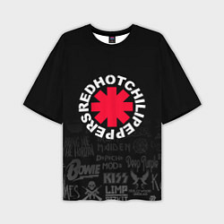 Мужская футболка оверсайз Red Hot Chili Peppers Логотипы рок групп