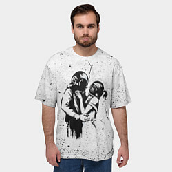 Футболка оверсайз мужская BANKSY БЭНКСИ космос, цвет: 3D-принт — фото 2