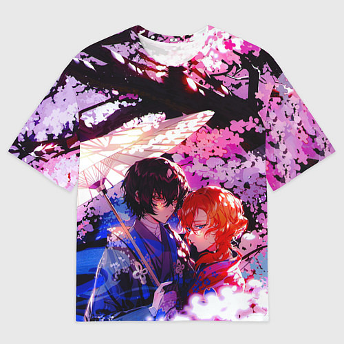 Мужская футболка оверсайз Чуя и дазай проза бродячих псов / 3D-принт – фото 1