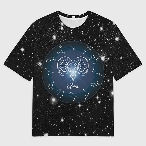 Мужская футболка оверсайз Овен Aries по гороскопу 3D / 3D-принт – фото 1