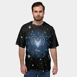 Футболка оверсайз мужская Овен Aries по гороскопу 3D, цвет: 3D-принт — фото 2