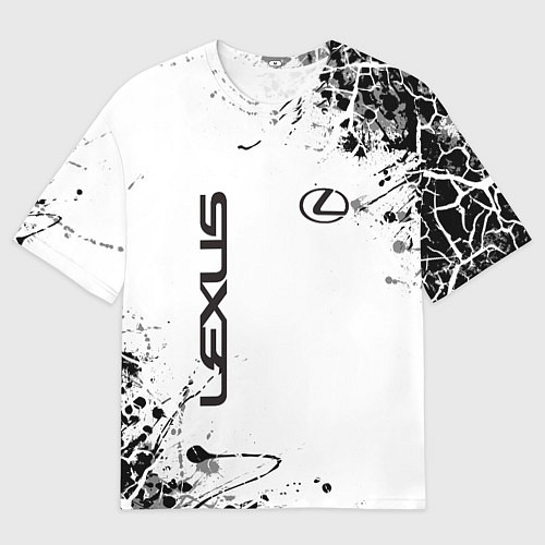 Мужская футболка оверсайз Lexus texture Трещины / 3D-принт – фото 1