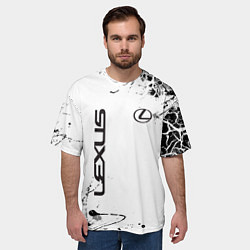 Футболка оверсайз мужская Lexus texture Трещины, цвет: 3D-принт — фото 2