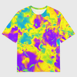 Мужская футболка оверсайз Яркие неоновые краски