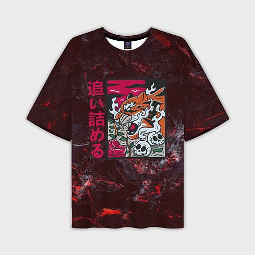 Мужская футболка оверсайз Японский тигр / 3D-принт – фото 1