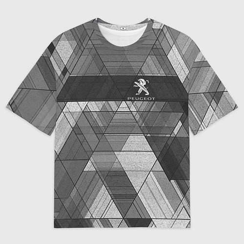 Мужская футболка оверсайз Peugeot много оттенков серого / 3D-принт – фото 1