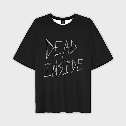 Мужская футболка оверсайз Надпись Dead Inside / 3D-принт – фото 1
