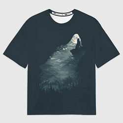 Мужская футболка оверсайз Душа природы - волк