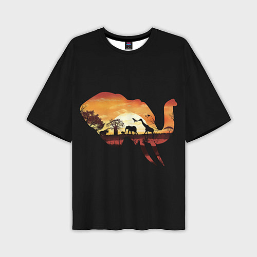 Мужская футболка оверсайз Душа природы - слон / 3D-принт – фото 1