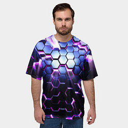 Футболка оверсайз мужская Соты - 3d, цвет: 3D-принт — фото 2
