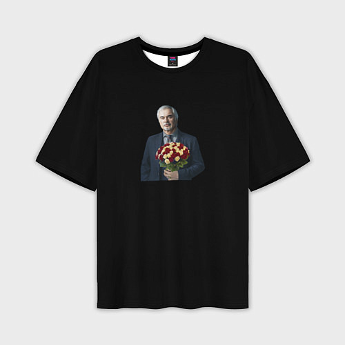 Мужская футболка оверсайз Валерий Меладзе с цветами / 3D-принт – фото 1