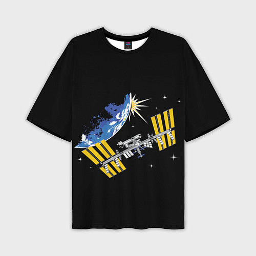 Мужская футболка оверсайз Международная Космическая Станция 3D / 3D-принт – фото 1