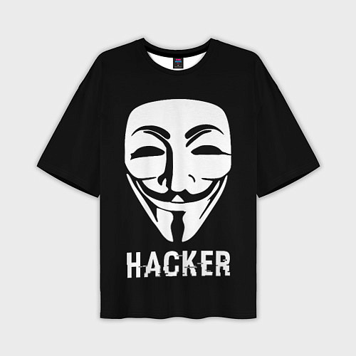 Мужская футболка оверсайз HACKER Маска V / 3D-принт – фото 1