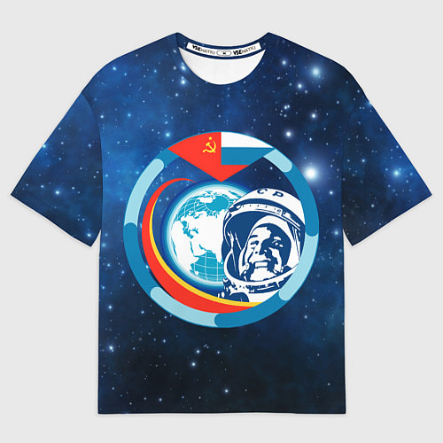 Мужская футболка оверсайз Первый Космонавт Юрий Гагарин 3D 3 / 3D-принт – фото 1