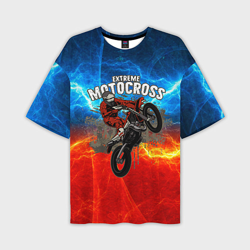 Мужская футболка оверсайз Extreme Motocross / 3D-принт – фото 1