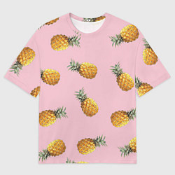 Мужская футболка оверсайз Ананасы падают
