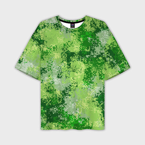 Мужская футболка оверсайз Спортивный камуфляж Пикси - Рукола / 3D-принт – фото 1