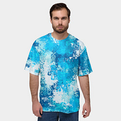 Футболка оверсайз мужская Спортивный камуфляж Пикси - Лагуна, цвет: 3D-принт — фото 2