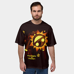 Футболка оверсайз мужская Five Nights at Freddys Security Breach - Воспитате, цвет: 3D-принт — фото 2