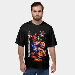 Футболка оверсайз мужская Five Nights at Freddys - FNAF - персонажи игры, цвет: 3D-принт — фото 2
