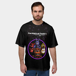 Футболка оверсайз мужская Five Nights at Freddys - персонажи из игры, цвет: 3D-принт — фото 2