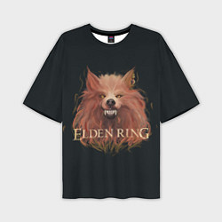 Мужская футболка оверсайз Алый волк из Elden Ring