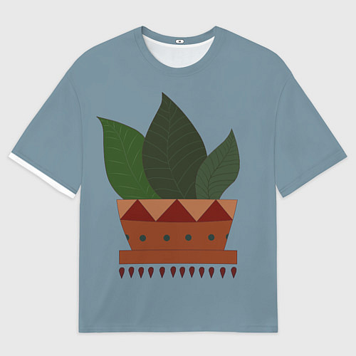 Мужская футболка оверсайз Цветочный горшок / 3D-принт – фото 1