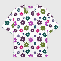 Футболка оверсайз мужская Шипы паттерн, цвет: 3D-принт