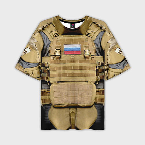 Мужская футболка оверсайз Бронежилет- армия России / 3D-принт – фото 1