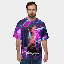 Футболка оверсайз мужская Cyberpunk 18 Judy, цвет: 3D-принт — фото 2