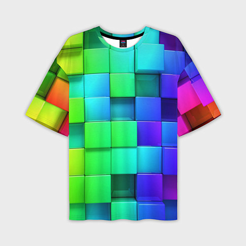 Мужская футболка оверсайз Color geometrics pattern Vanguard / 3D-принт – фото 1