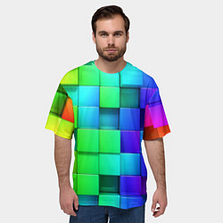 Футболка оверсайз мужская Color geometrics pattern Vanguard, цвет: 3D-принт — фото 2