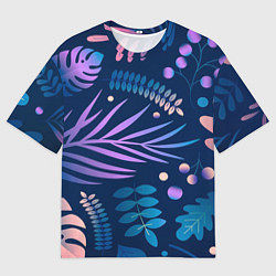 Мужская футболка оверсайз Ветки и листья